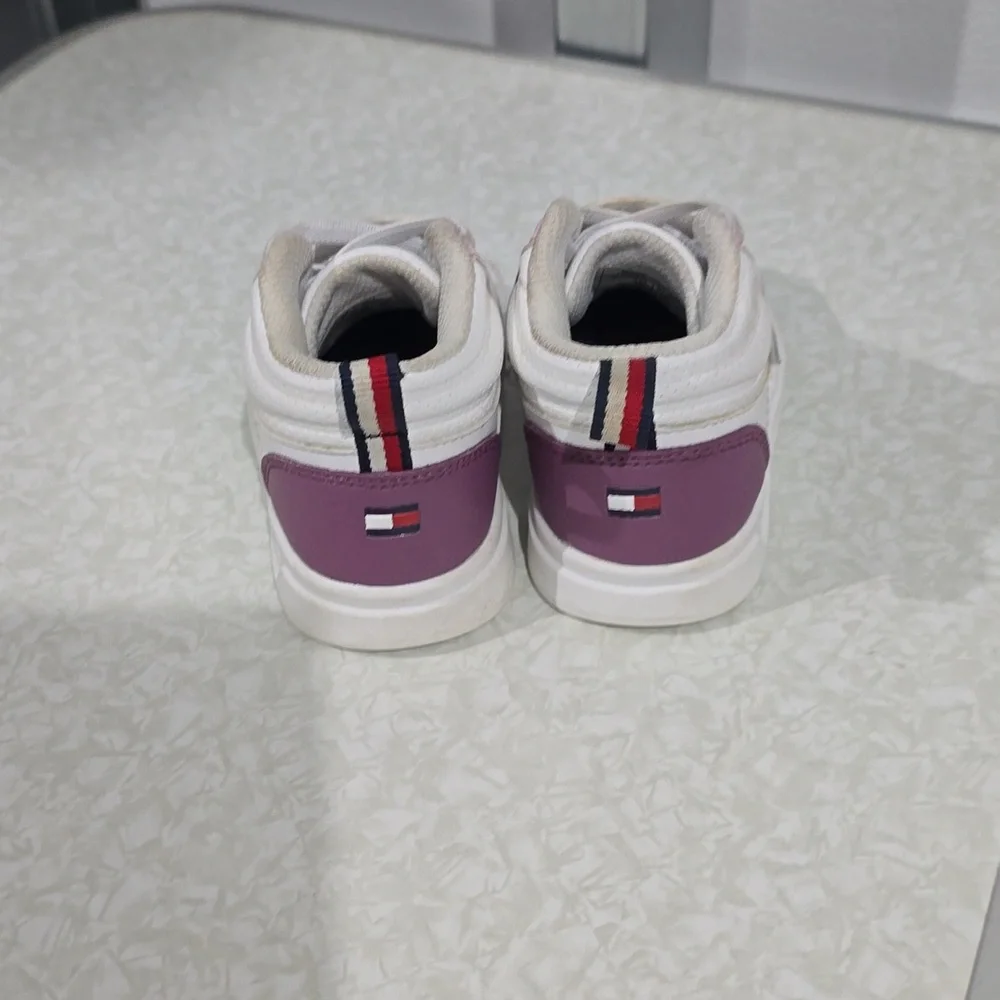 Tommy Hilfiger Pink White Purple High Top Sneakers‎ Size 6